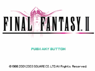 Final Fantasy II title screen for Playstation